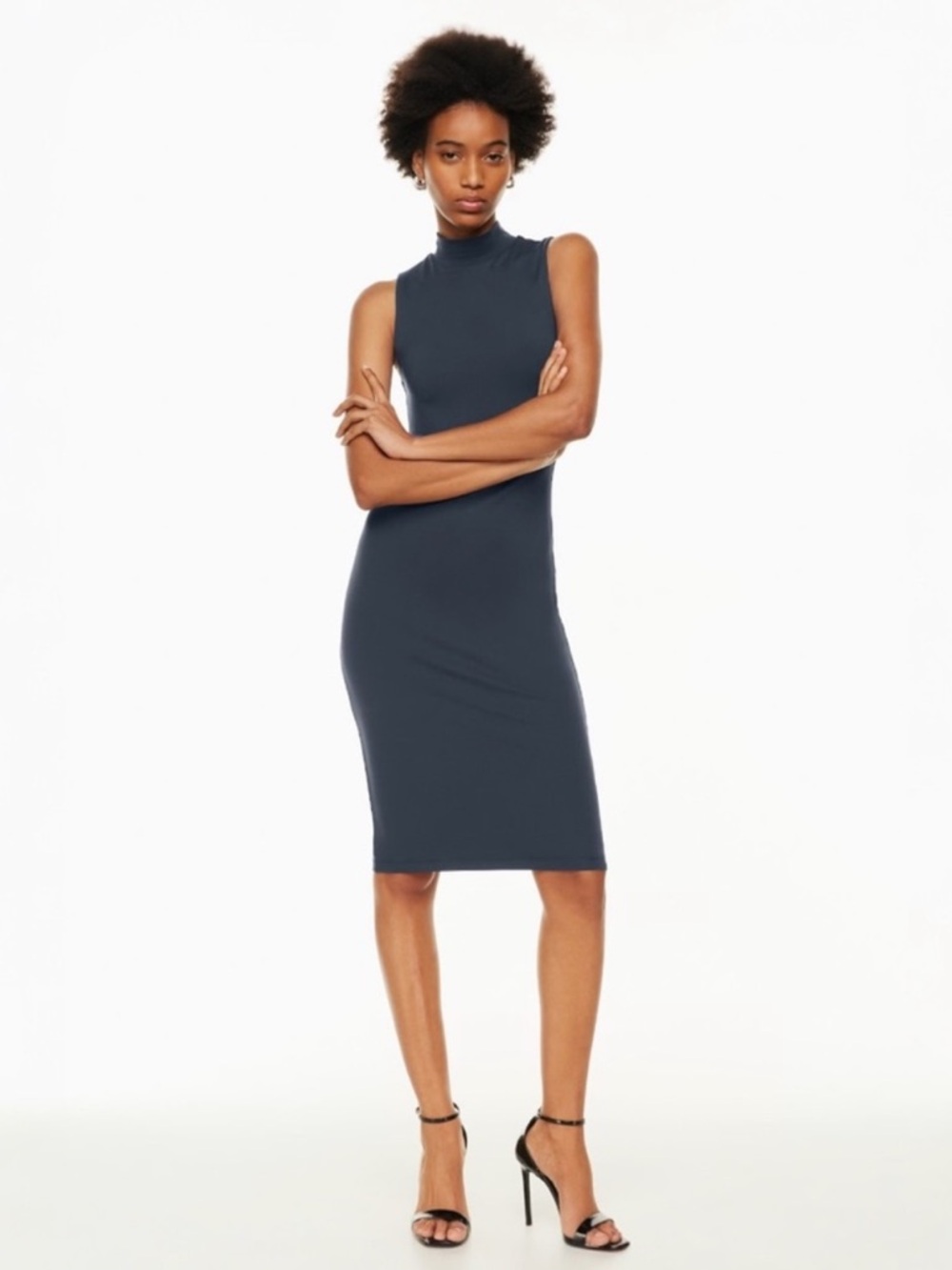 Babaton Contour Mock Neck Mini Bodycon Dress - Navy